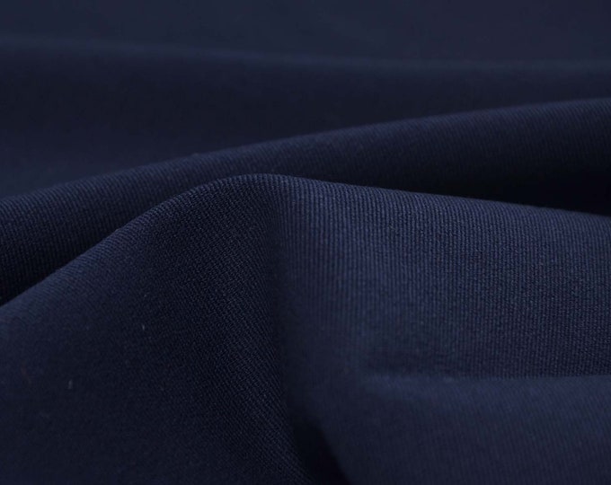 Hosenstoff in marine aus Viskose, Stretch von Hilco - 145cm breit - Stoff matt, UNI