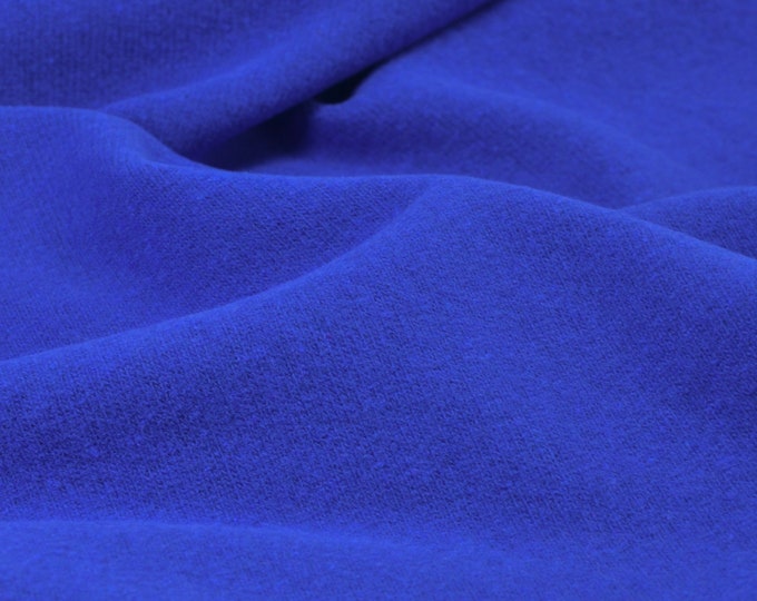 Strickstoff Gillo aus Baumwolle in blau, royal blau von Hilco - 175cm breit - Stoff matt, melange