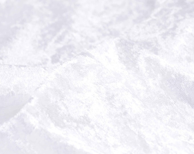 Velvet fabric, panne velvet made of polyester plain white, shiny - 150 cm wide - fabric shiny, UNI