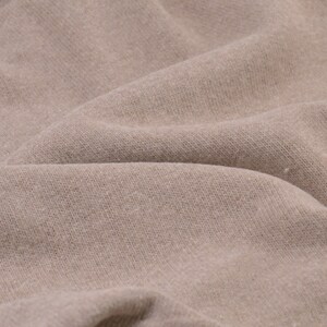 Gillo knitted cotton fabric in beige, natural by Hilco - 175 cm wide - matte melange fabric image 2