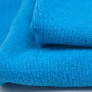 Gillo knitted fabric made of cotton in blue and turquoise by Hilco - 175 cm wide - matte melange fabric image 10