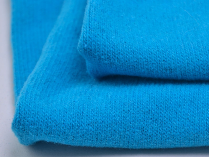 Gillo knitted fabric made of cotton in blue and turquoise by Hilco - 175 cm wide - matte melange fabric image 10