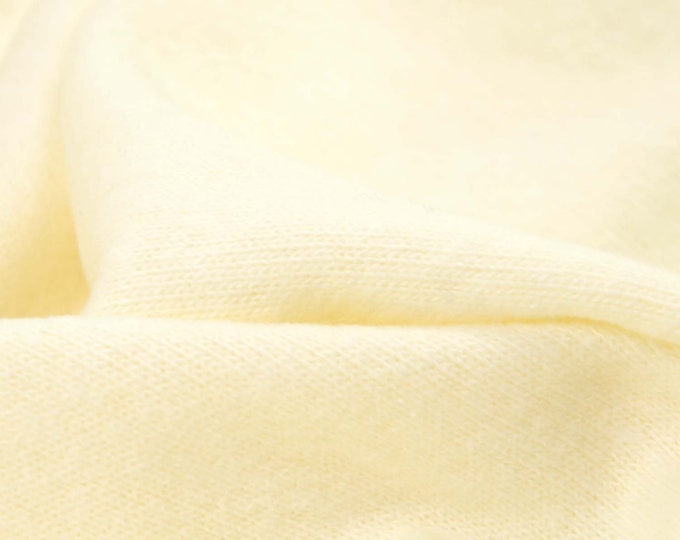 Strickstoff Gillo eierschale aus Baumwolle von Hilco  - 175cm breit - Stoff strick, UNI