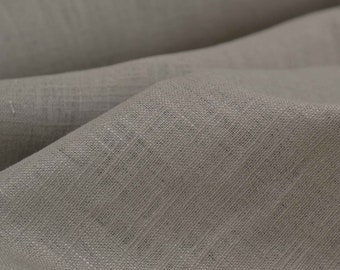 Plain linen fabric, beige/green, pure linen, for trousers and dresses - 135 cm wide - linen-look fabric, solid color