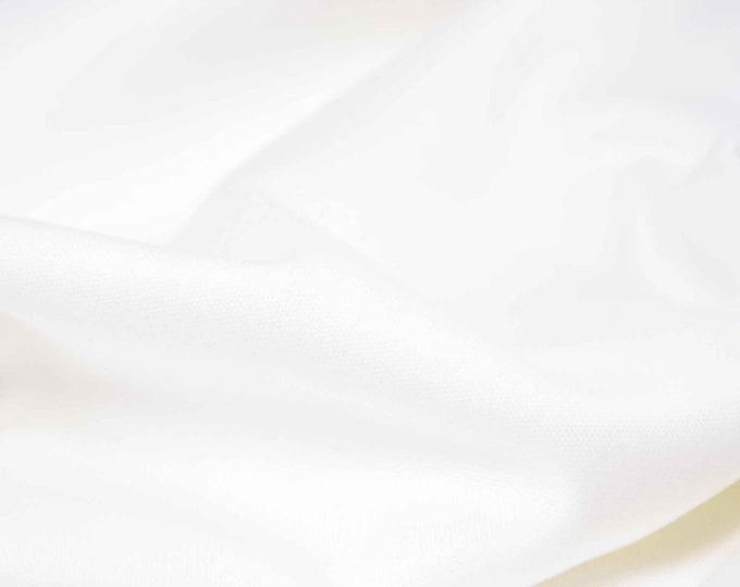 Jersey interlock fabric, solid white, eggshell, made of cotton by Westfalenstoffe - 140 cm wide - smooth fabric, solid color