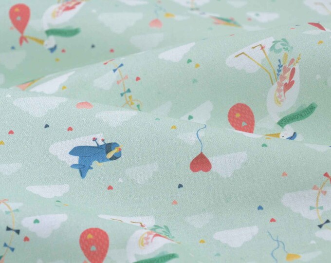 Baumwollstoff Junge Linie Willkommen im Leben von Westfalenstoffe - 150cm breit - Stoff glatt, gemustert