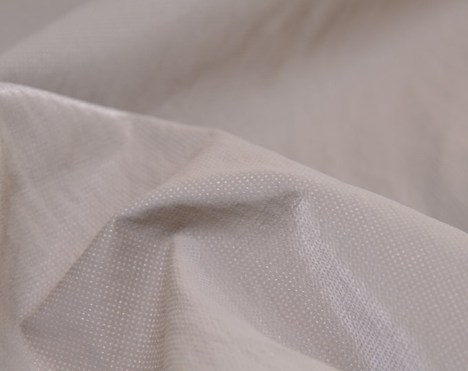 Jacket fabric water-repellent, rain jacket, plain, beige, shiny - 135 cm wide - fabric slightly shiny, melange