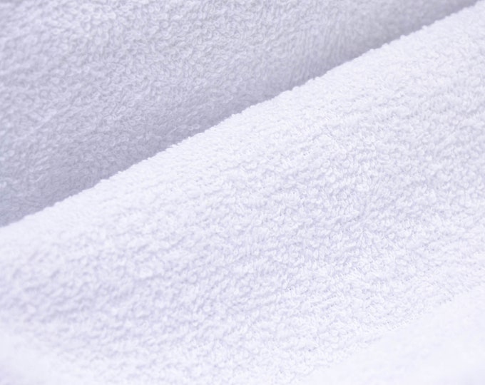 Terry cloth fabric made of 100% cotton in solid white - 145 cm wide - matte fabric, solid color