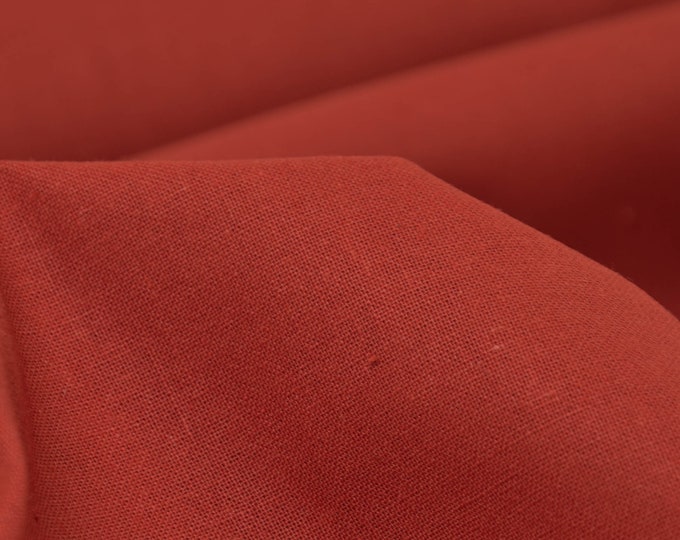 Baumwollstoff, Druckstoff, Uni in rost, Terrakotta - 155cm breit - Stoff glatt, UNI