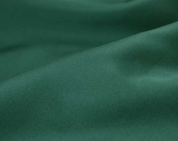 Blouse fabric made of viscose, satin, smooth, thin, plain dark green - 140 cm wide - fabric slightly shiny, UNI