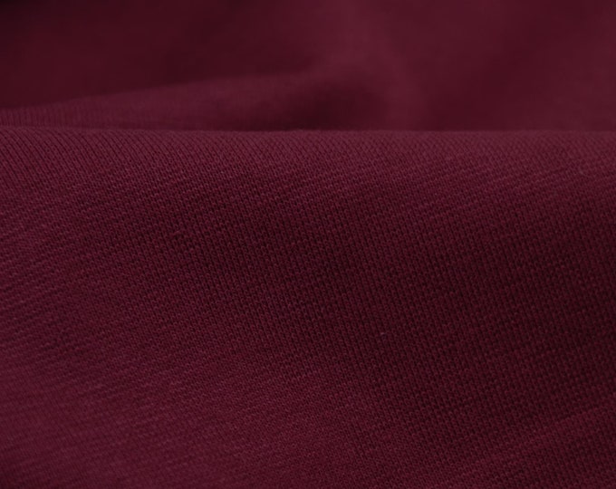 Bündchenstoff aus Bio Baumwolle in weinrot - 82,5cm breit - Stoff glatt UNI