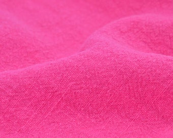Linnen stone washed effen roze, jurk, rok - 140 cm breed - stof linnenlook, effen
