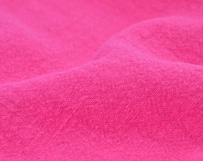 Leinen stone washed uni pink, Kleid, Rock - 140cm breit - Stoff Leinenoptik, UNI