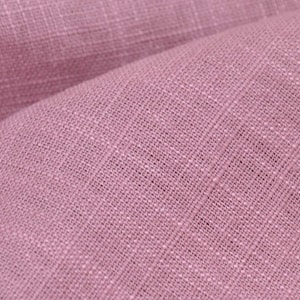 Linen fabric enzyme-washed plain old pink by Hilco - 135 cm wide - fabric linen look, UNI
