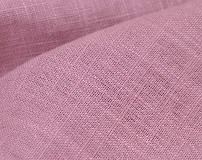 Leinenstoff enzym-washed uni altrosa von Hilco - 135cm breit - Stoff Leinenoptik, UNI