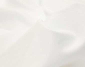 Viscose jersey fabric in solid eggshell, cream-white, white - 140 cm wide - smooth fabric, solid color