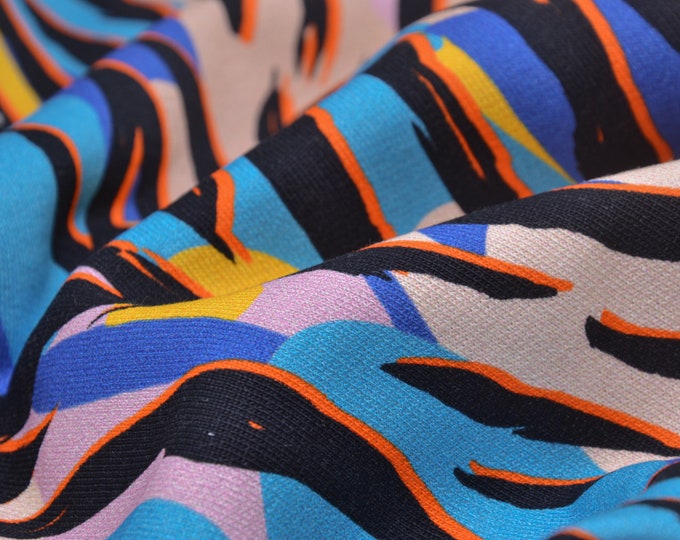 Sweat Stoff gemustert aus Baumwolle, Tier-Print von Hilco - 150cm breit - Stoff gemustert, Tierprint