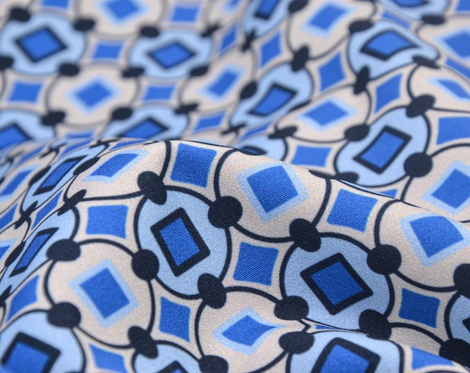 Abendmode Power-Stretch Stoff mit geometrischem Muster - 145cm breit - Stoff gemustert gemustert