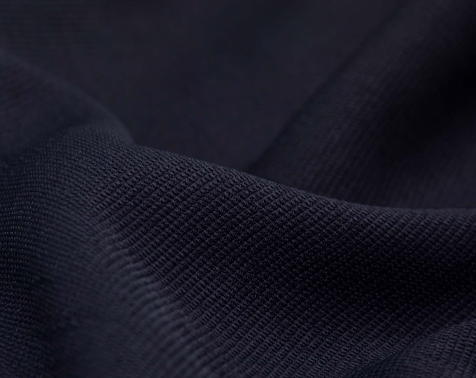 Blouse fabric made of viscose with stretch, in plain black - 130 cm wide - fabric matt, UNI