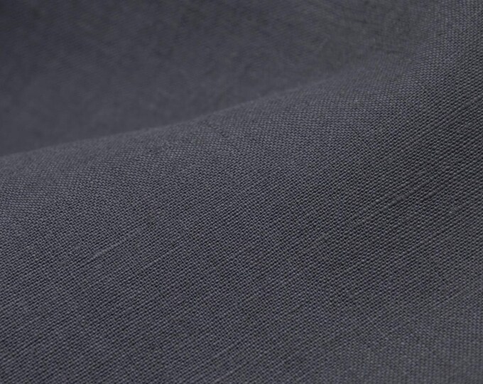 Leinenstoff Bio Mind the Maker Nisa, grau, uni - 140cm breit - Stoff glatt UNI