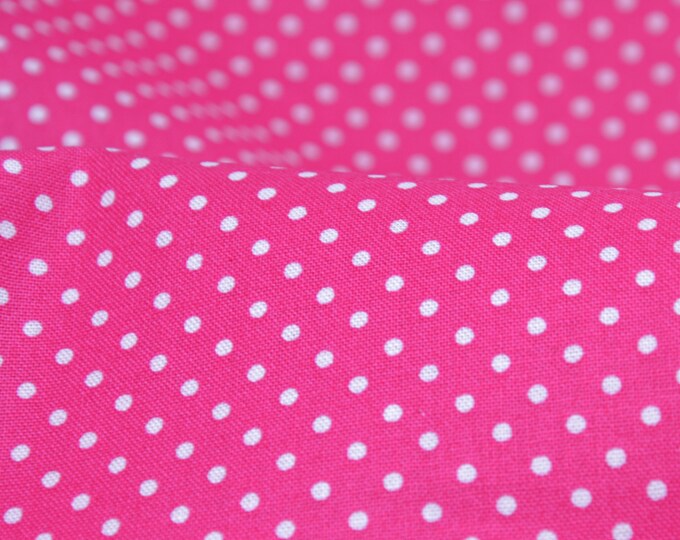 Baumwollstoff mit Punkten in pink, weiß von Makower, Patchwork - 110cm breit - Stoff glatt, Punkte