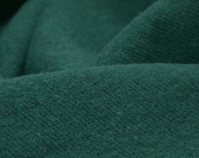 Strickstoff Gillo dunkelgrün aus Baumwolle von Hilco  - 175cm breit - Stoff strick, UNI