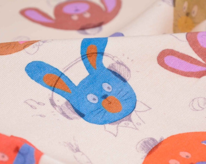 Sweat French Terry Happy Animal, Tiere aus Baumwolle von Hilco - 145cm breit - Stoff glatt, Tiere