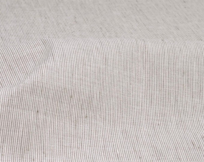 Trouser fabric made of cotton with stripes, linen look - 145 cm wide - fabric smooth stripes