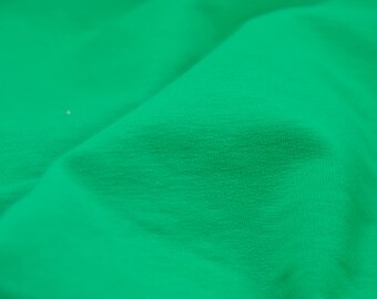 French terry cotton sweatshirt fabric in green - 150 cm wide - smooth fabric, solid color
