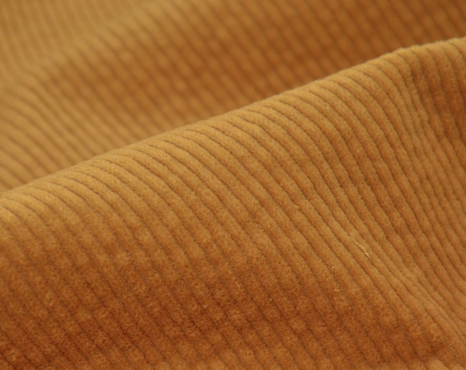 Kord Stoff Stretch, Baumwolle uni, Bubble washed, gelb - 140cm breit - Stoff leicht glänzend, UNI