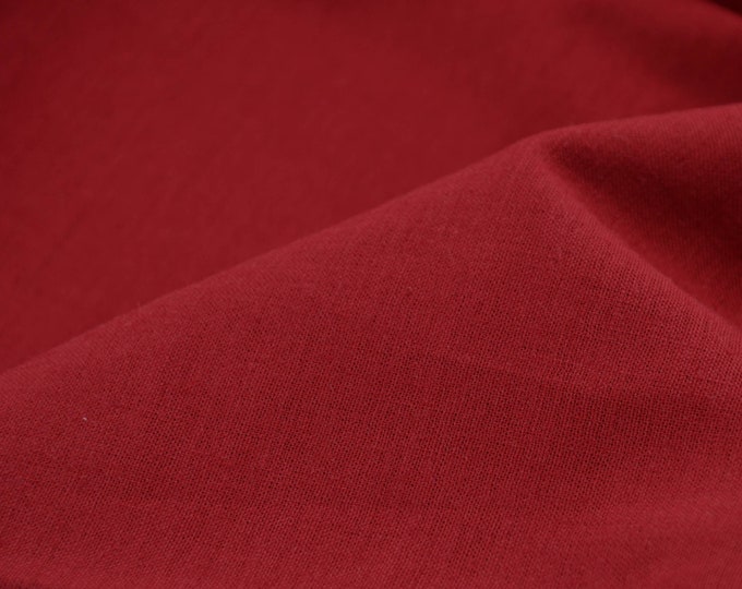 Leinen Baumwollstoff in uni rot - 140cm breit - Stoff glatt UNI