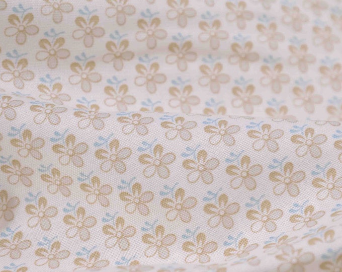 Cotton print, floral, small flowers, small pattern, beige - Makower 2 9839 L