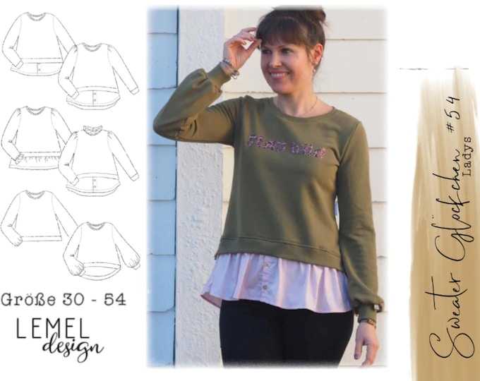 Paper pattern Sweater Bell Ladys Sweater Top LEMELdesign