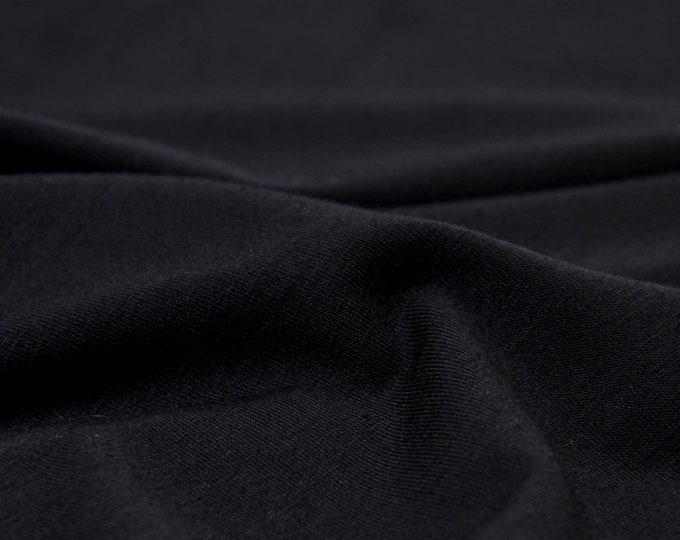 Solid black bamboo jersey - 165 cm wide - smooth fabric