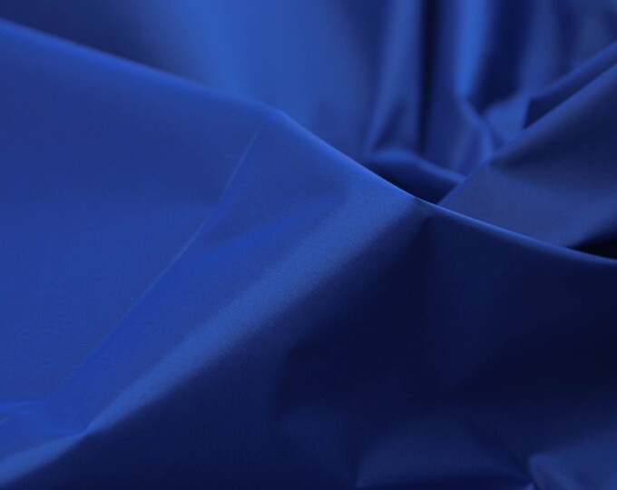 Jacket fabric, rain jackets, water-repellent plain blue - 145 cm wide - fabric shiny UNI
