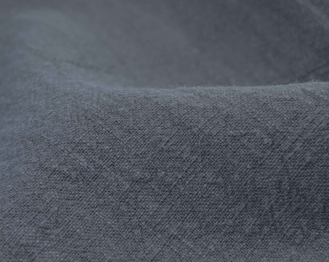 Leinen stone washed uni grau, Kleid, Rock - 140cm breit - Stoff Leinenoptik, UNI