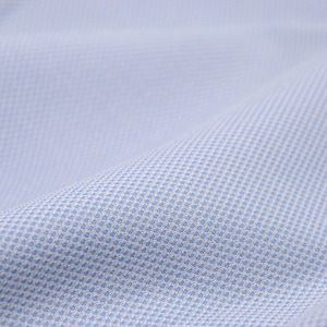 Trouser fabric made of cotton in light blue with stretch, mottled - 140 cm wide - fabric patterned dots