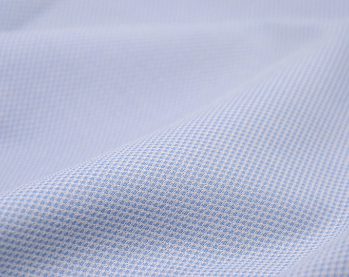 Hosenstoff aus Baumwolle in hellblau mit Stretch, meliert - 140cm breit - Stoff gemustert Punkte