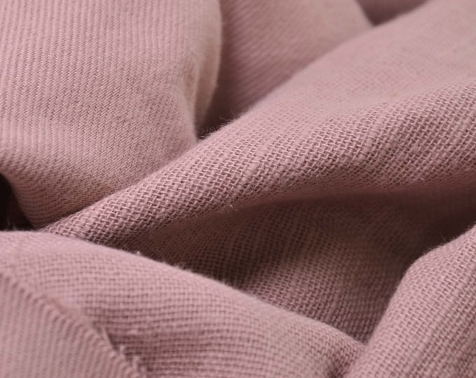 Hosenstoff aus Baumwolle mit Leinenoptik in altrosa von Hilco  - 145cm breit - Stoff beidseitig verwendbar, UNI