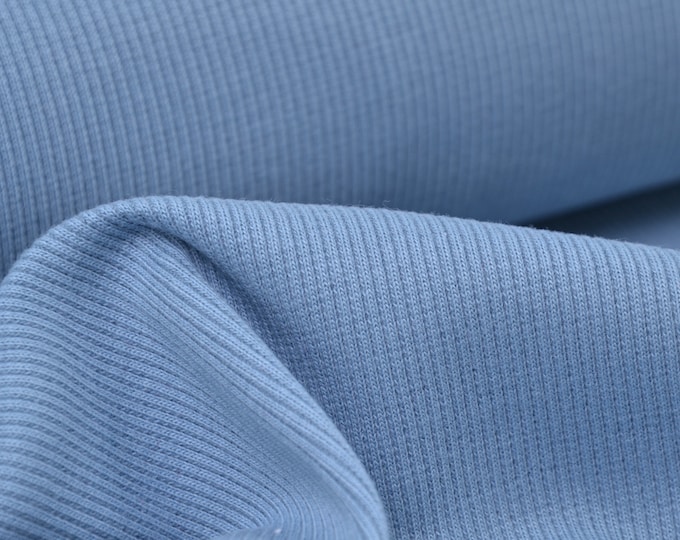 Bündchen aus Bio Baumwolle von Mind the Maker in hellblau - 110cm breit - Stoff strick, UNI