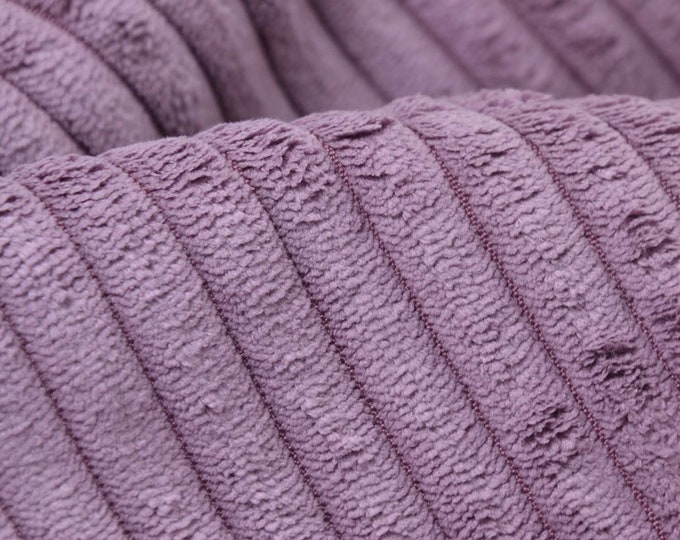 Polsterstoff Kord in lila, samtig, weich für Kissen, Taschen  - 140cm breit - Stoff flauschig, UNI
