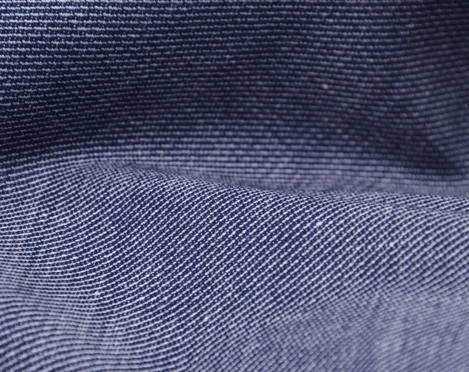 Leinenstoff, Baumwolle, Stretch in blau meliert - 140cm breit - Stoff gemustert melange