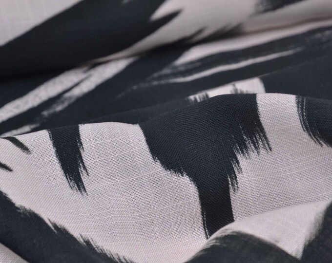 Viscose blouse fabric Hazel with stripes, black by Hilco - 135 cm wide - matte, patterned fabric