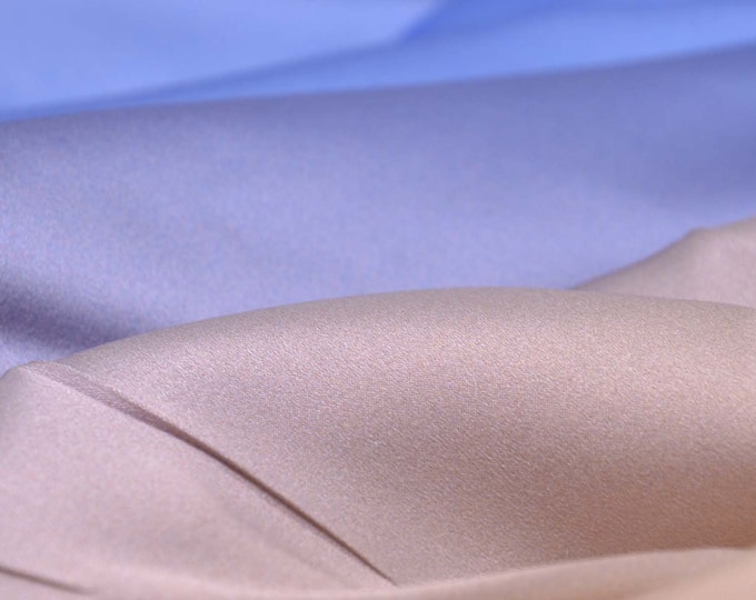 Silk with stretch, shiny, thin, gradient beige, purple - 135 cm wide - fabric shiny, gradient