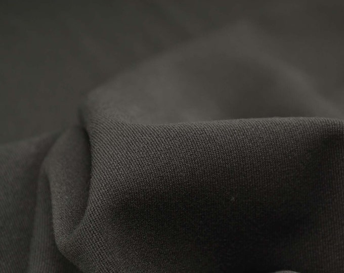 Hosenstoff in olivgrün aus Viskose, Stretch von Hilco - 145cm breit - Stoff matt, UNI