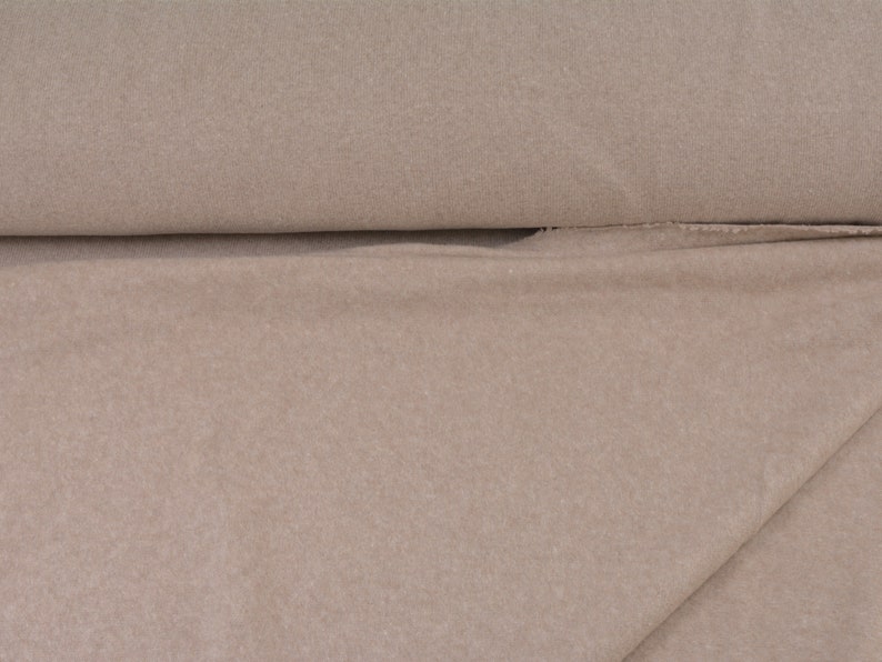 Gillo knitted cotton fabric in beige, natural by Hilco - 175 cm wide - matte melange fabric image 9