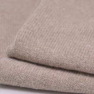 Gillo knitted cotton fabric in beige, natural by Hilco - 175 cm wide - matte melange fabric image 10
