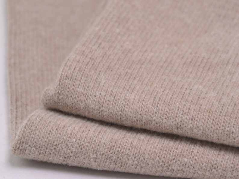 Gillo knitted cotton fabric in beige, natural by Hilco - 175 cm wide - matte melange fabric image 10