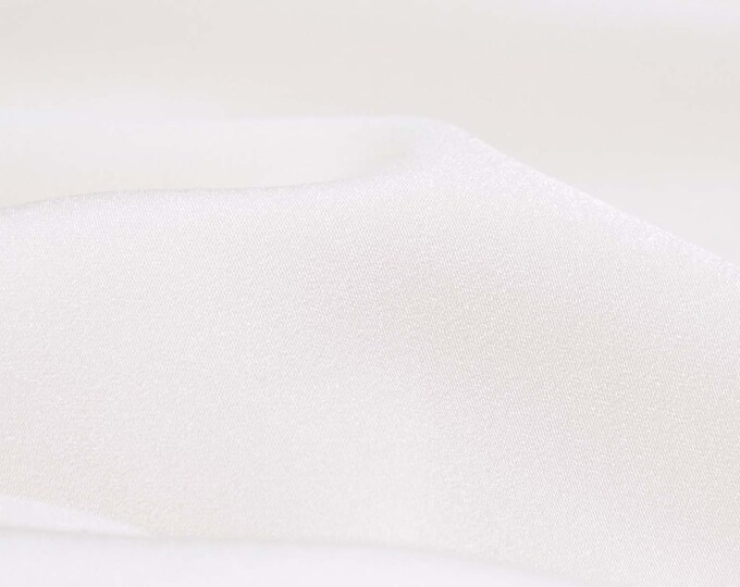 Evening wear Microware, microfiber plain eggshell, off white, crease-resistant - 140 cm wide - fabric slightly shiny, UNI