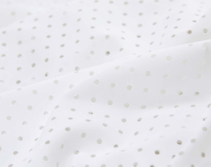 Dekostoff Netzstoff, elastisch in uni weiß, Sportbekleidung, Futterstoff - 145cm breit - Stoff halb transparent, UNI